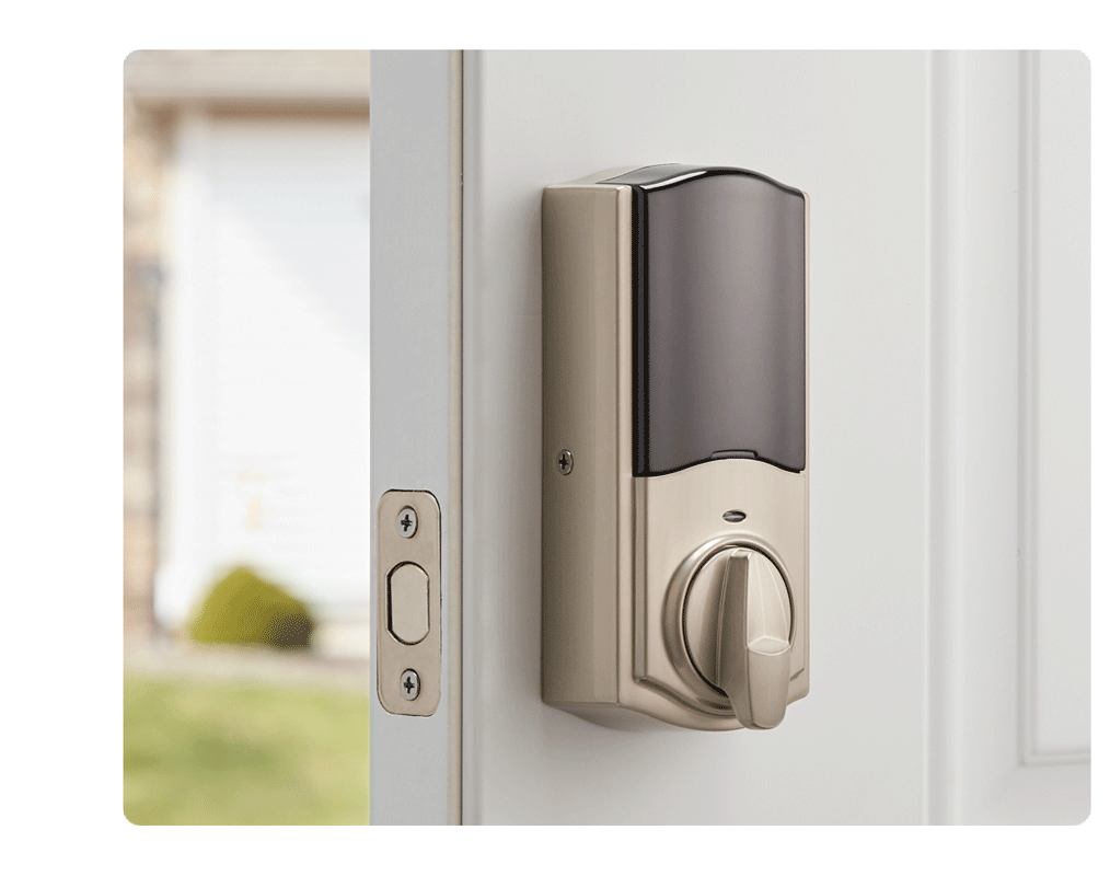 Smart lock on door